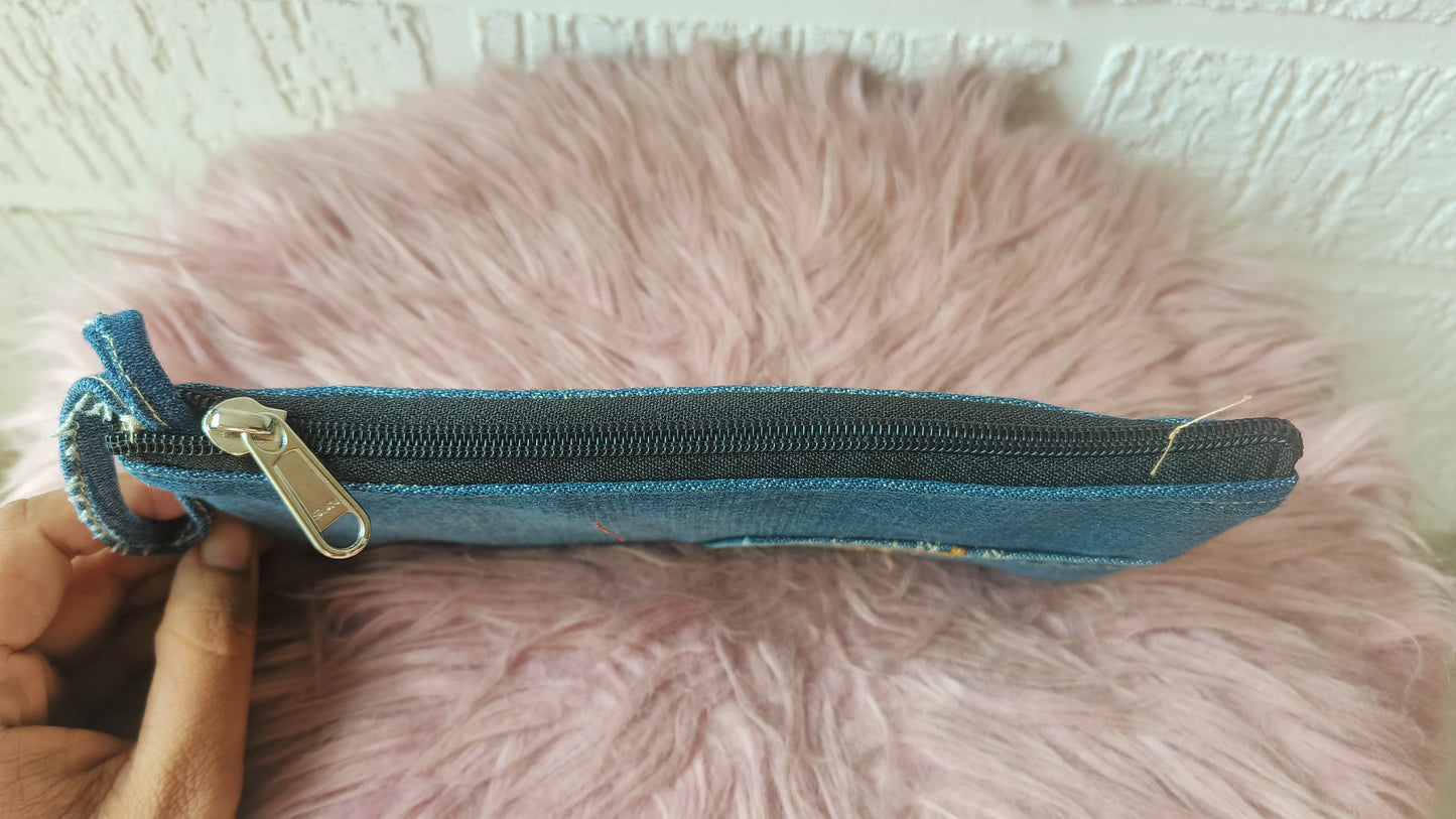 Upcycled Denim Pouch - A Stylish Eco-Friendly Accessory