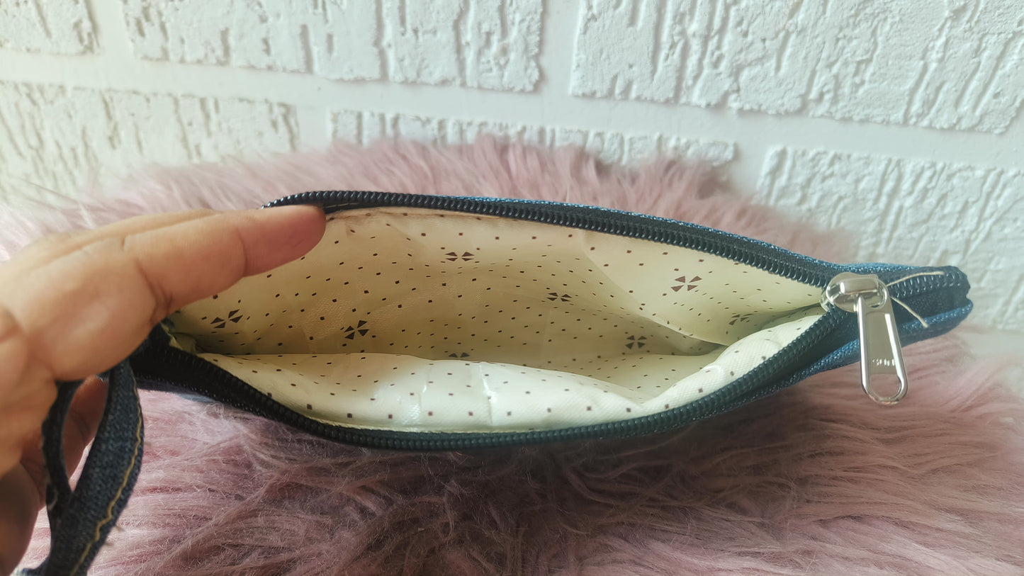 Upcycled Denim Pouch - A Stylish Eco-Friendly Accessory