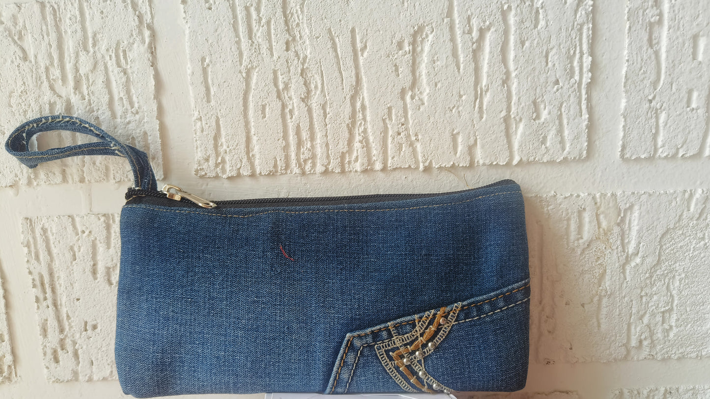 Upcycled Denim Pouch - A Stylish Eco-Friendly Accessory