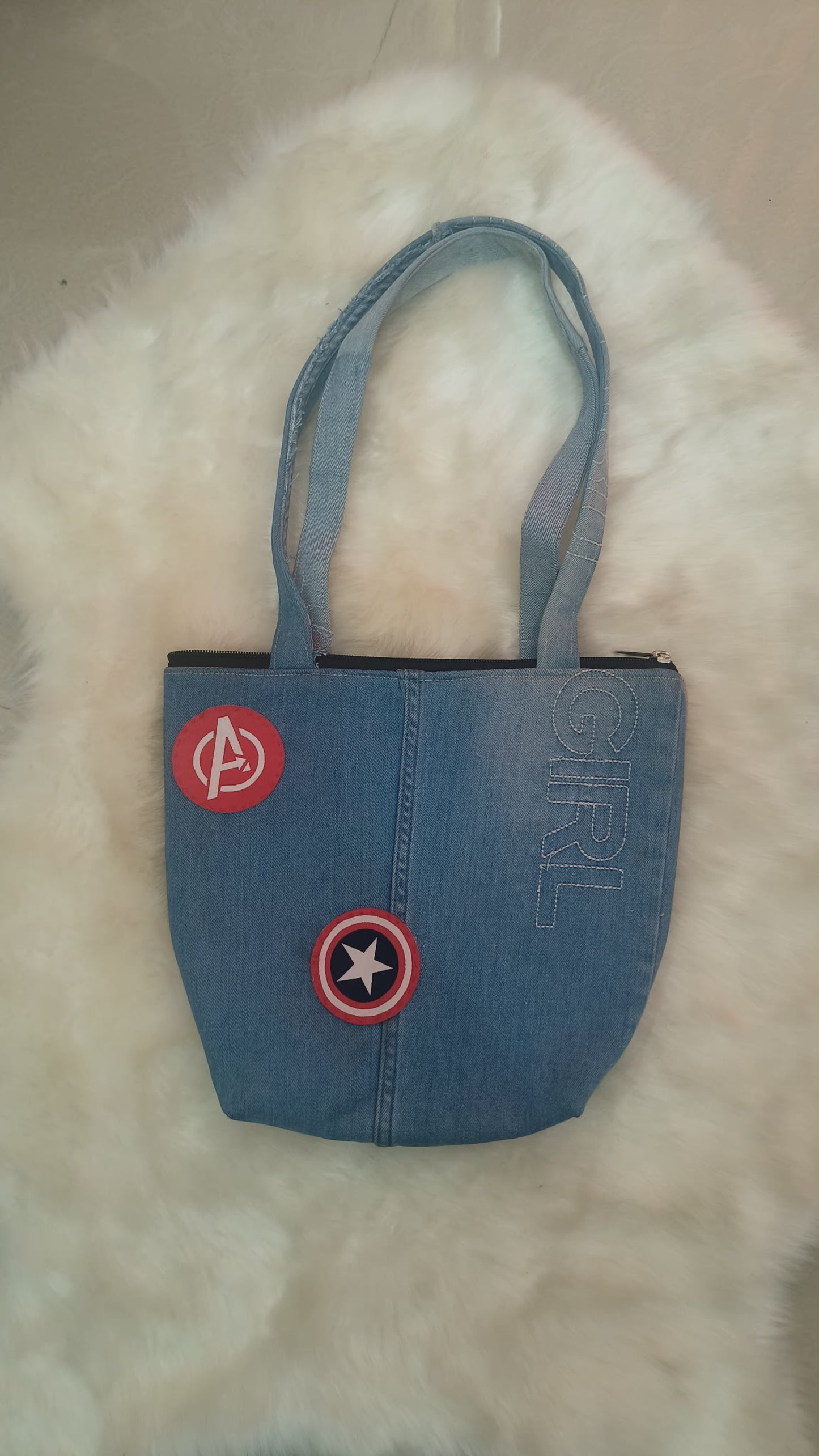 ReTote Denim Tote Bag - Spacious and Sustainable Upcycled Bag