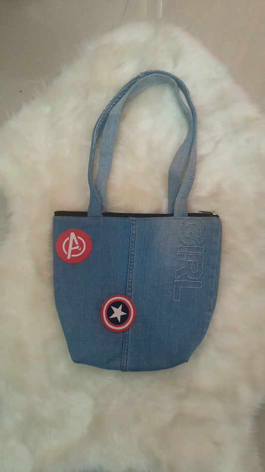 ReTote Denim Tote Bag - Spacious and Sustainable Upcycled Bag