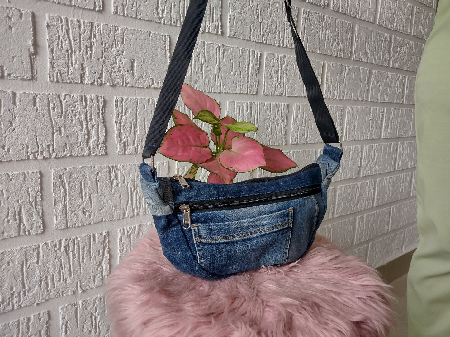 Denim Fanny Pack - Eco-Friendly and Empowering Upcycled Accessory